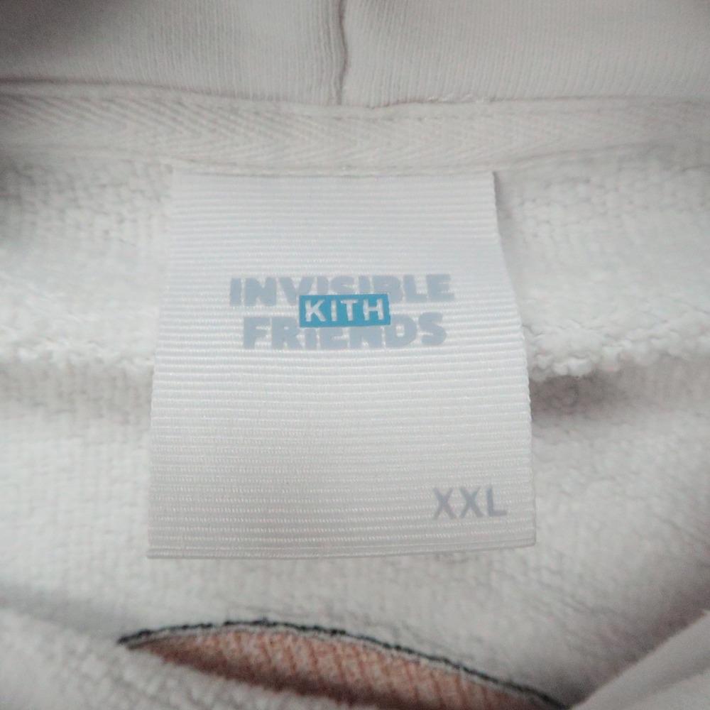 Kith Hoodie Mens XXL White Invisible Friends Graphic Pullover Hooded Heavyweight - Picture 4 of 11